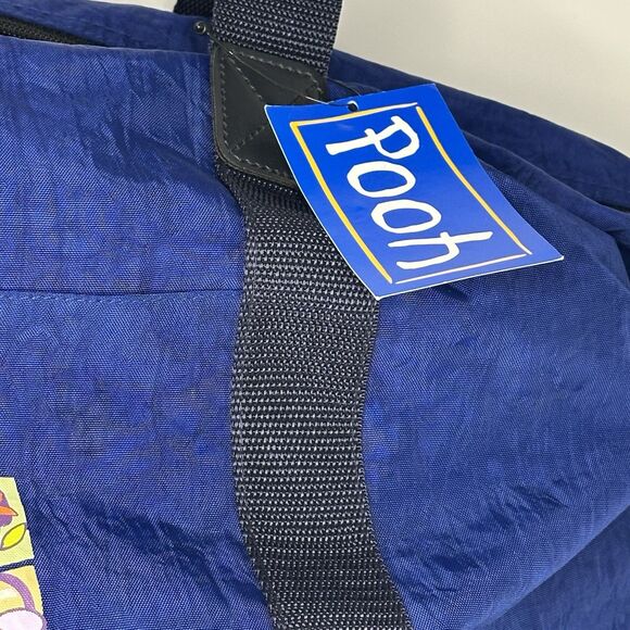 Vintage Winnie the Pooh Duffle Bag Blue Nylon Disney Travel Gym Weekend Tote main image 8